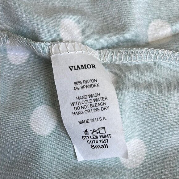 Mint Polka Dot Short Sleeve Top - S - Picture 5 of 5